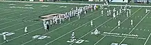 The Lincoln Oaklanders football team practices before a 2023 road game against Cal Poly.