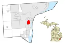 Location within Wayne County