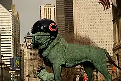 The sculptures decorated to support the Chicago Bears for Super Bowl XLI (2007)