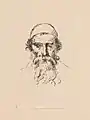 Lithograph of a rabbi. In the collection of the Jewish Museum of Switzerland.