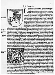 Image 75A facsimile of a page from Sebastian Münster atlas Cosmographia universalis (first edition 1544), describing the Grand Duchy of Lithuania in 1544 (from Grand Duchy of Lithuania)