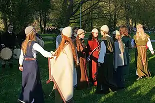 Image 31A Lithuanian folklore band Kūlgrinda performing in Vilnius (from Culture of Lithuania)