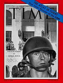 Image 14Time magazine (October 7, 1957), featuring Army paratroopers at Little Rock. (from History of Arkansas)