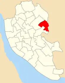 Map of the 1980 boundaries of Dovecot ward