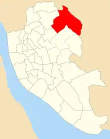 Map of the 1953 boundaries of Gillmoss ward