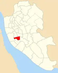 Map of the 1953 boundaries of Granby ward