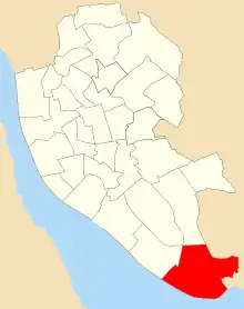 A map showing the ward boundaries of the 1973 Speke ward