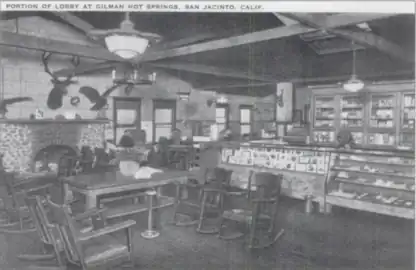 Lobby, Gilman Hot Springs Hotel in the mid-1920s