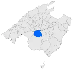 Map of Algaida in Mallorca