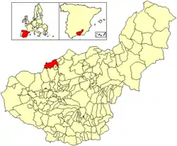 Location of Montillana