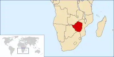 Location of Rhodesia