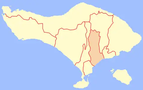 Location within Bali