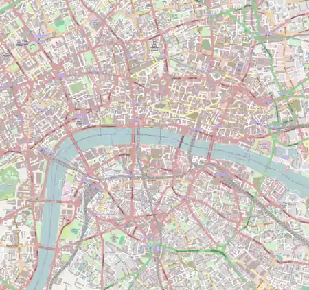 Map of the City of London with churches marked