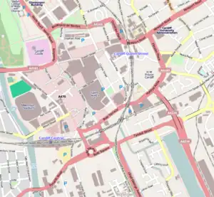 Map of Cardiff city centre showing William Morgan House location