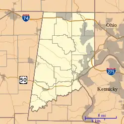 Bonnell is located in Dearborn County, Indiana