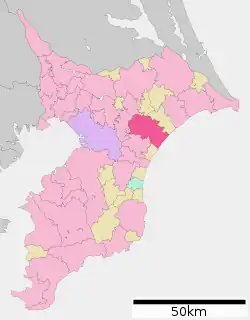 Location of Sanmu in Chiba Prefecture