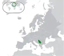 Location of Serbia in the world