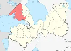 Location of Vyborgsky District in Leningrad Oblast