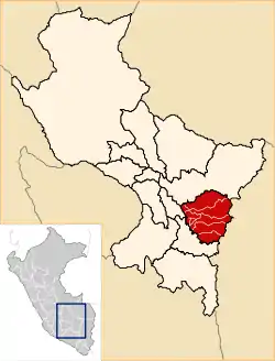 Location of Canchis in the Cusco Region