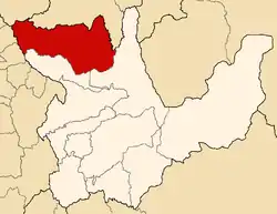 Location of Marañón in the Huánuco Region