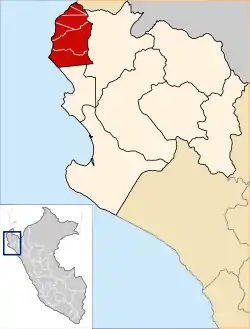 Location of Talara in the Piura Region