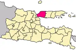 Location within East Java