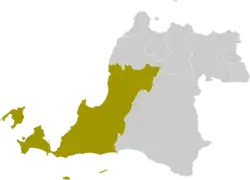 Pandeglang Regency facing the Java Sea and Sumatra in Banten