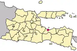 Location within East Java