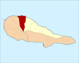 Location of Santa Luzia within the municipality of São Roque do Pico, Pico Island