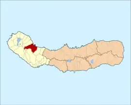 Location of the civil parish of Capelas in the municipality of Ponta Delgada