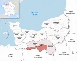 Location within the region Normandy