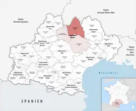 Location within the region Occitanie