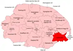 Position within Norfolk, 1935