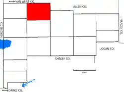 Location of Logan Township in Auglaize County