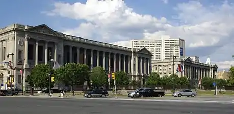 Parkway Central Library (left), and Family Court of Philadelphia (right)