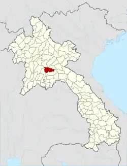 Location of Longchaeng district in Laos