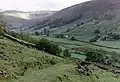 Longsleddale. Looking north-east from the bridleway to Staveley, across the valley to Swinklebank.