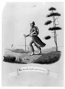 One Man Saved Everything for Us by Running, drawing by A. W. Linsen, 1847