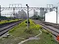 Looking north along the tracks