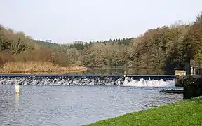 The Lopwell Dam, a weir that is the tidal limit of the River Tavy