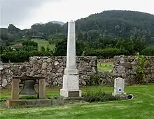 Rev. Lorenzo Lyons family grave site is near an old wall