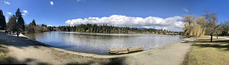 Panorama view of Lost Lagoon in 2017