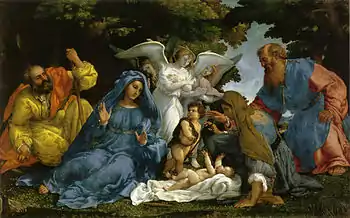 Holy Family with the Family of St John the Baptist, c. 1536, Lorenzo Lotto, Louvre