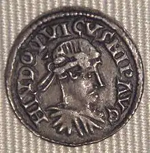 Son-in-law Louis on a denarius from Sens, c.818