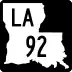 Louisiana Highway 92 marker