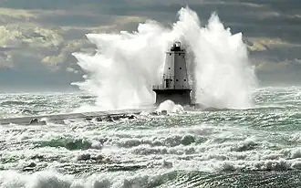 Image 2Lake Michigan during a storm near the Ludington Lighthouse (from Lake)