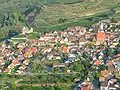 Burkheim, with the ruins of a castle and a quarry pond