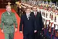 Luiz Inácio Lula da Silva and Fidel Castro inspecting the unit.