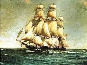 A frigate similar to HMS Lutine