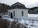 The gazebo/pavilion in Hvervenbukta, used as kiosk and café